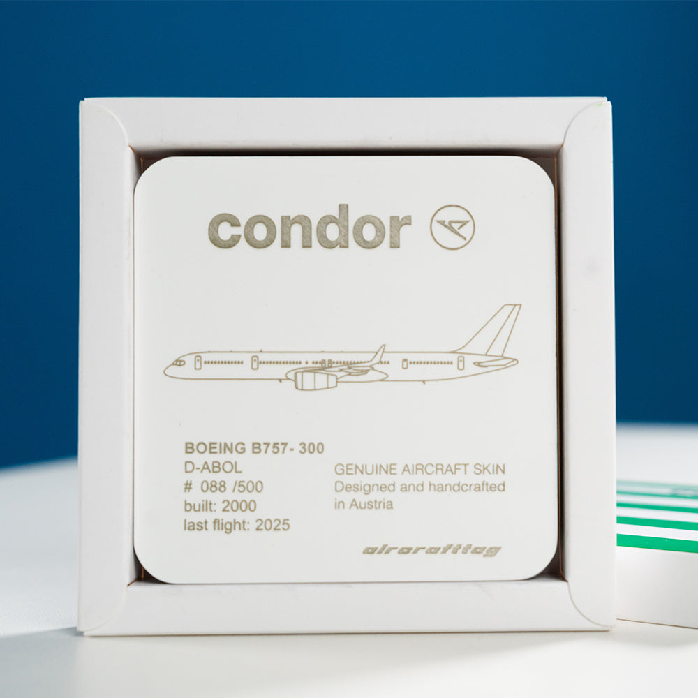Condor B757 Coaster/Glass Coaster - D-ABOL - White Edition