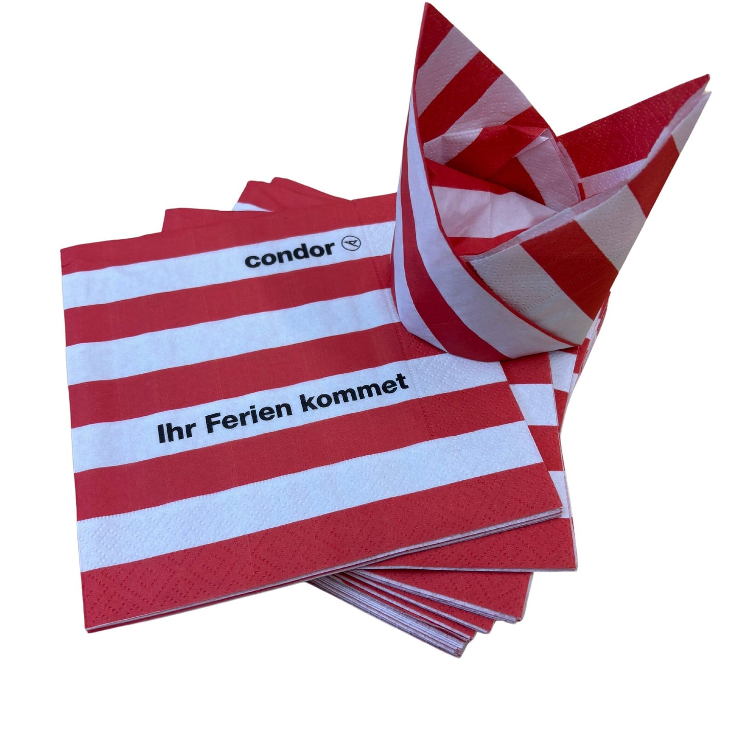 Serviette Ihr Ferien kommet Passion gefaltet