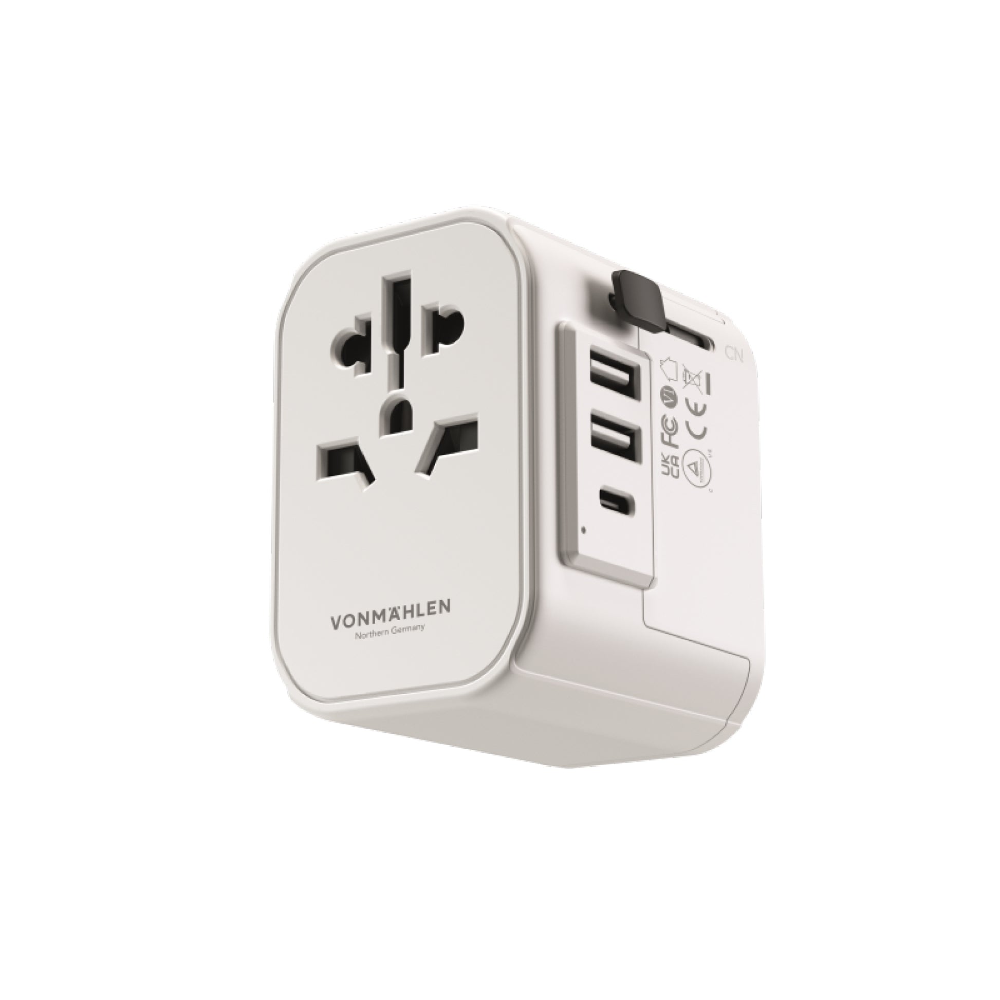 Vonmählen Universaladapter mit mehreren USB-Anschlüssen und international kompatiblen Steckdosen