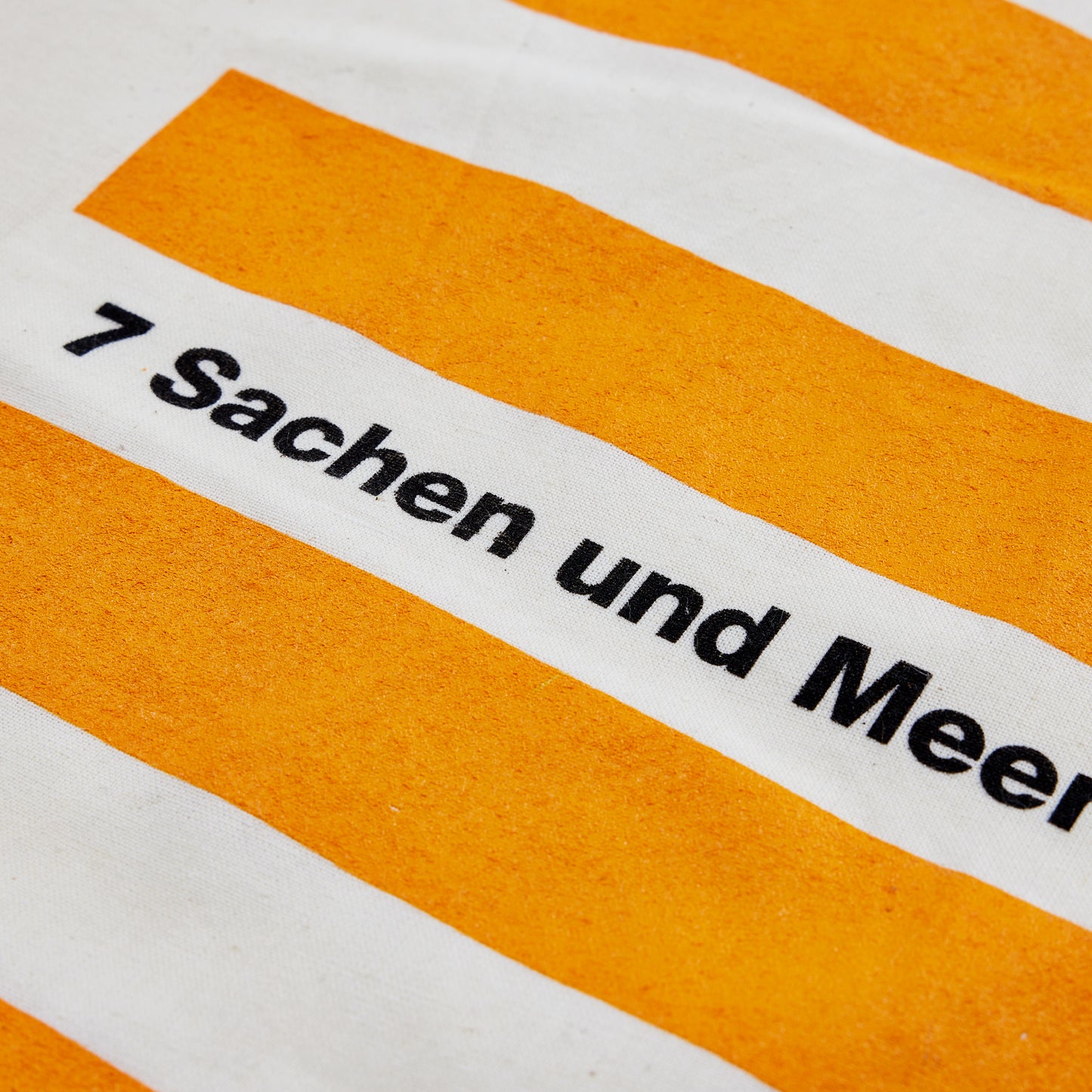 Tasche/Beutel Condor in Streifen-Farbe Sunshine (Gelb) mit Slogan 7 Sachen und Meer