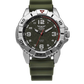 Aviator F Series Airborne Herrenuhr mit silbernem Gehäuse, sandfarbenem Zifferblatt und robustem khakigrünem Silikonarmband