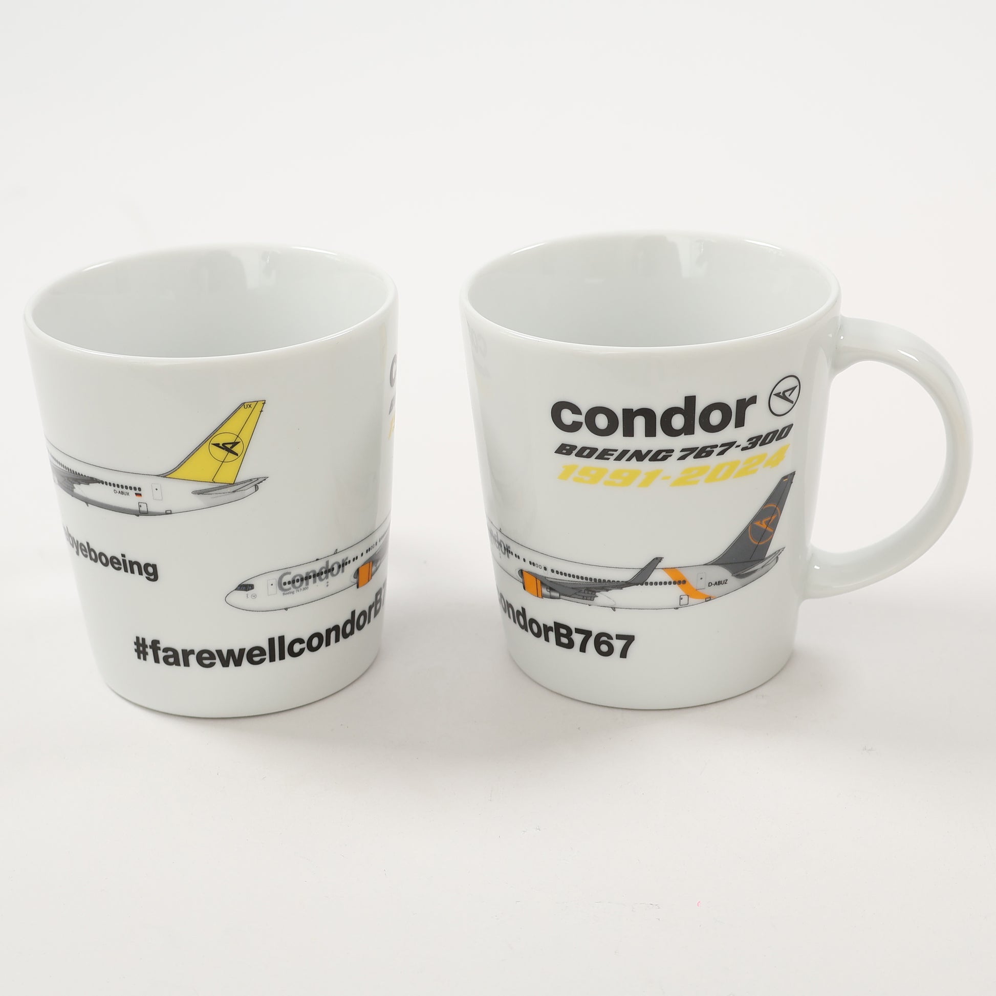 Tasse Farewell Condor B767 Ansicht Seite und Vorne
